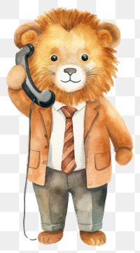 PNG Lion telephone cartoon toy. AI generated Image by rawpixel.