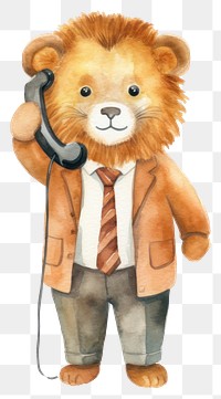 PNG Lion telephone cartoon toy. 