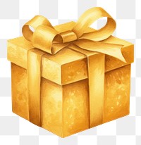 PNG Gift gold box white background. AI generated Image by rawpixel.