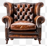 PNG Vintage leather armchair. 
