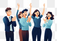 PNG Happy office workers clapping adult white background togetherness. 