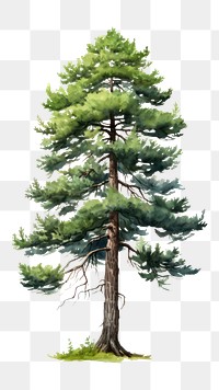 PNG  A lush pine tree plant fir white background. AI generated Image by rawpixel.