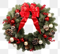 PNG  Christmas wreath white background illuminated celebration. 