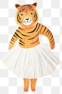 PNG Tiger tiger dress skirt. AI generated Image by rawpixel.