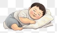 PNG Asian chubby kid sleep sleeping blanket baby. 