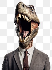PNG Dinosaur animal representation human head. AI generated Image by rawpixel.