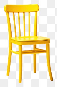 PNG  Vintage yellow wooden chair furniture  absence. AI generated Image by rawpixel.