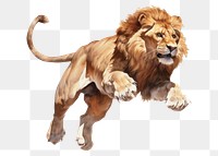 PNG Lion jumping mammal animal carnivora. AI generated Image by rawpixel.