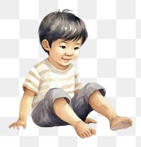 PNG Portrait sitting baby white background. AI generated Image by rawpixel.