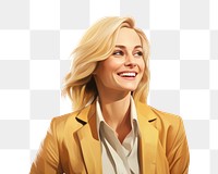 PNG Happy blonde businesswoman cheerful laughing portrait. 