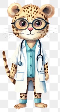 PNG Cheetah Docter cartoon doctor cute. AI generated Image by rawpixel.