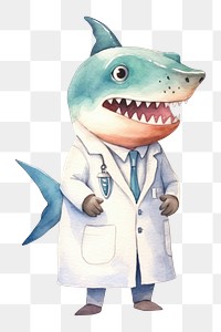 PNG Shark Doctor animal cartoon doctor. 