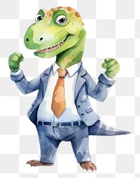 PNG Dinosaurs wearing suits reptile cartoon animal. 