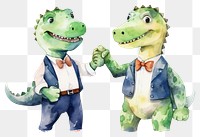 PNG Dinosaurs wearing suits cartoon animal representation. 