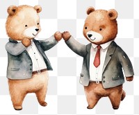 PNG Little bears wearing suits cartoon toy representation. 