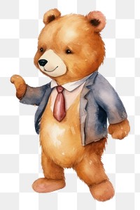 PNG Little bears wearing suits cartoon toy representation. 