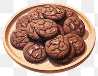 PNG  Chocolate cookies dessert plate food. AI generated Image by rawpixel.