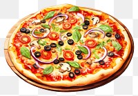 PNG  Vegan pizza food white background mozzarella. AI generated Image by rawpixel.