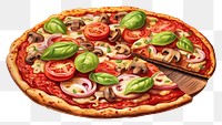 PNG  Vegan pizza food mozzarella vegetable. AI generated Image by rawpixel.