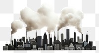 PNG  City pollution architecture building factory. AI generated Image by rawpixel.