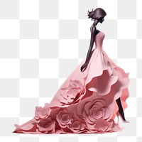 PNG  Woman silhouette dress fashion wedding. AI generated Image by rawpixel.
