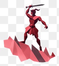 PNG  Warrior white background representation silhouette. AI generated Image by rawpixel.