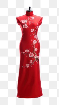 PNG Chinese qipao fashion dress white. 