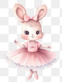 PNG Ballerina rabbit dancing cartoon cute. 