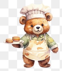 PNG Bear wearing chef costume cartoon toy representation. 