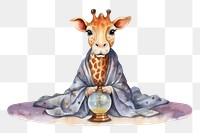 PNG Fortune teller giraffe cartoon mammal animal. AI generated Image by rawpixel.
