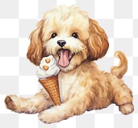 PNG Dog licking icecream dessert animal mammal. 