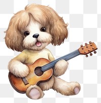 PNG Dog playing guitar mammal animal pet. 