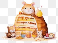 PNG Cake dessert hamster mammal. AI generated Image by rawpixel.