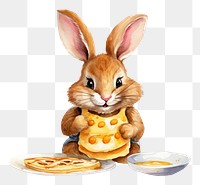 PNG Rabbit eating pancake mammal animal plate. 