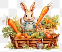 PNG Rabbit selling carrot vegetable mammal basket. AI generated Image by rawpixel.