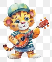 PNG Tiger guitar cute  