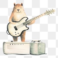 PNG Tiger guitar white background creativity. AI generated Image by rawpixel.
