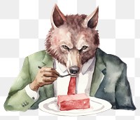 PNG Wolf mammal animal eating. AI generated Image by rawpixel.