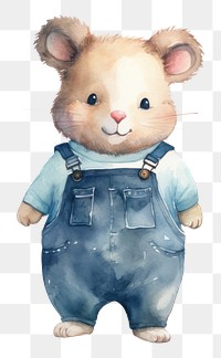 PNG Wombats wearing jeans overalls rat cartoon rodent. 