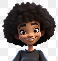 PNG Cartoon black afro doll. 