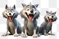 PNG Cartoon wolfs cartoon mammal animal. 