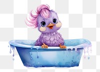PNG Bird beauty salon character bathtub representation creativity. AI generated Image by rawpixel.