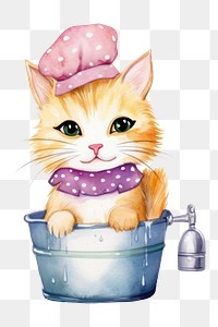 PNG Cat beauty salon character animal drawing mammal. AI generated Image by rawpixel.