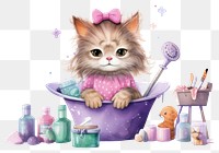 PNG Cat beauty salon character mammal kitten animal. 