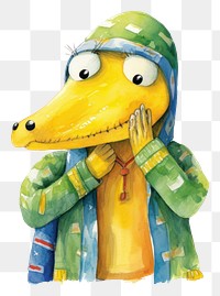 PNG Crocodie character animal white background representation. 