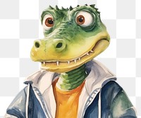 PNG Crocodie character animal representation amphibian. AI generated Image by rawpixel.