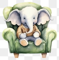 PNG Elephant wear sweather armchair animal furniture. AI generated Image by rawpixel.