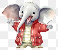 PNG Elephant character animal white background representation. AI generated Image by rawpixel.