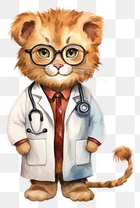 PNG Lion doctor veterinarian glasses mammal. 