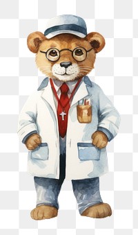 PNG Lion doctor white background representation veterinarian. 